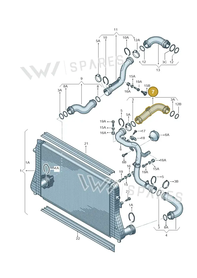3C0145828K — Skoda Superb comfort (2008-2013) diagram 460145800, position 7