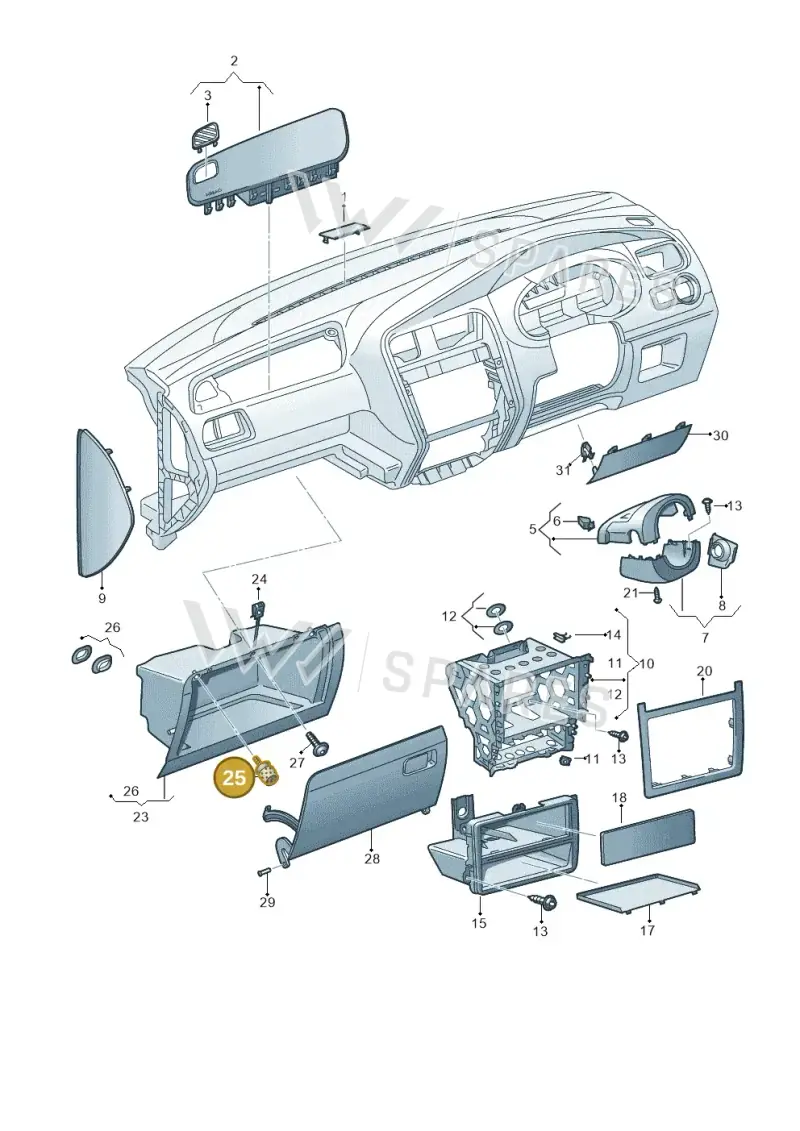 3C0857145A — Skoda Rapid Ambition (2011-2021) diagram 726857100, position 25