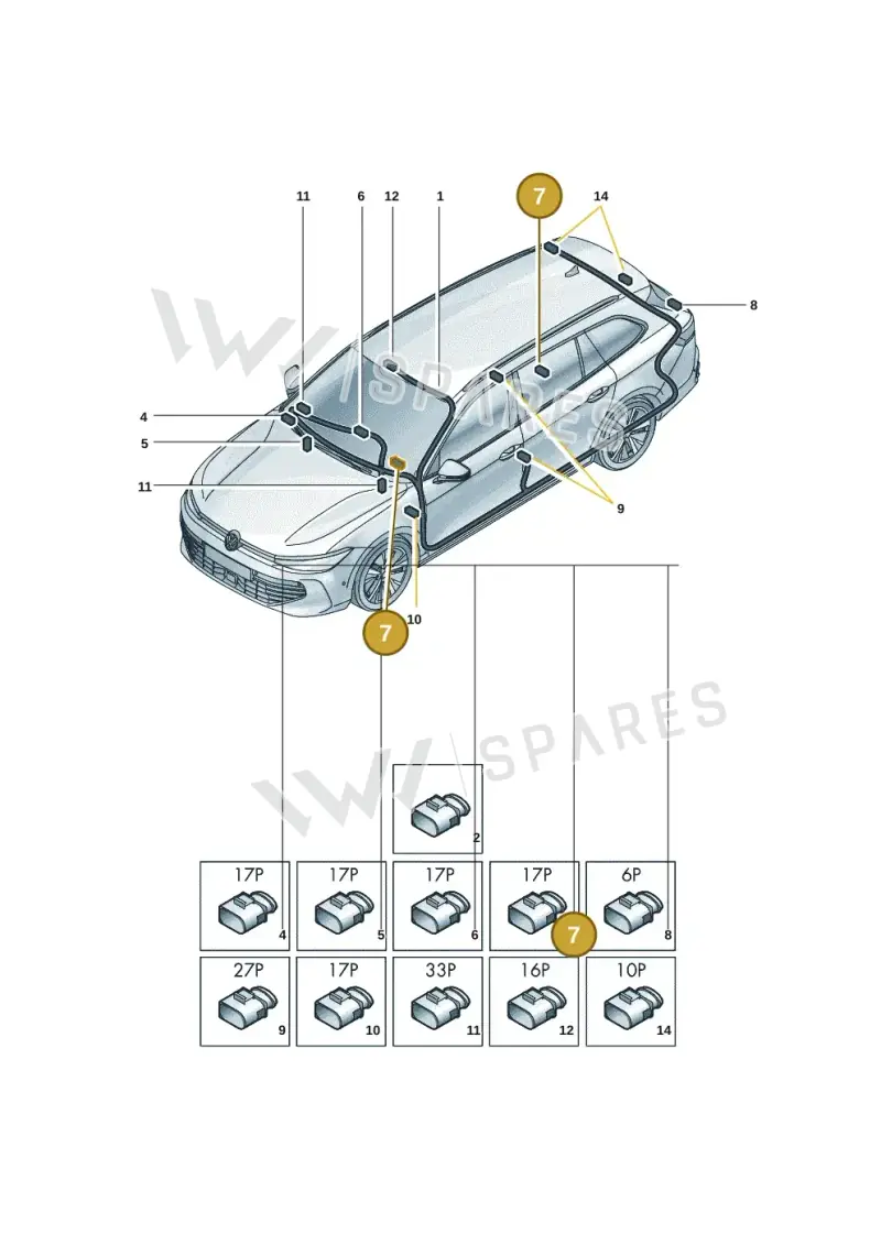 3C0973332B — Skoda Superb Combi (2023-) diagram 3j0972000, position 7