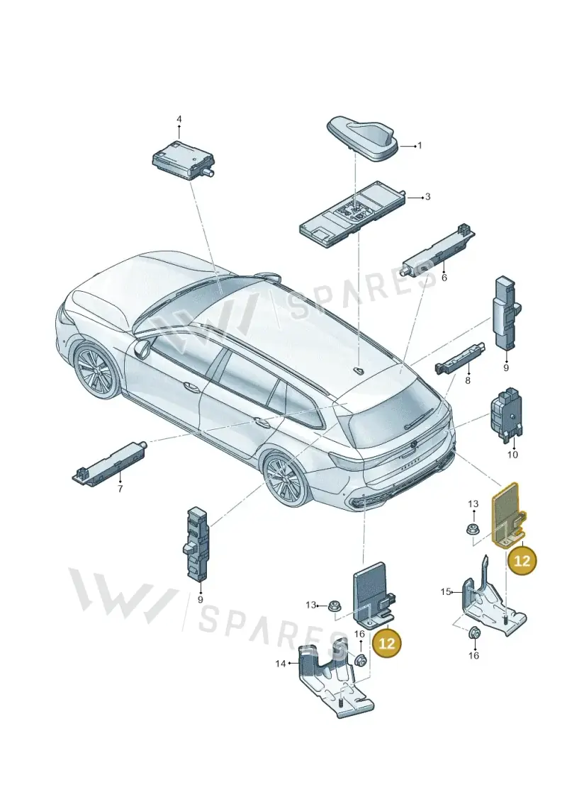 3G9035534 — Skoda Superb Combi (2023-) diagram 3j0035200, position 12