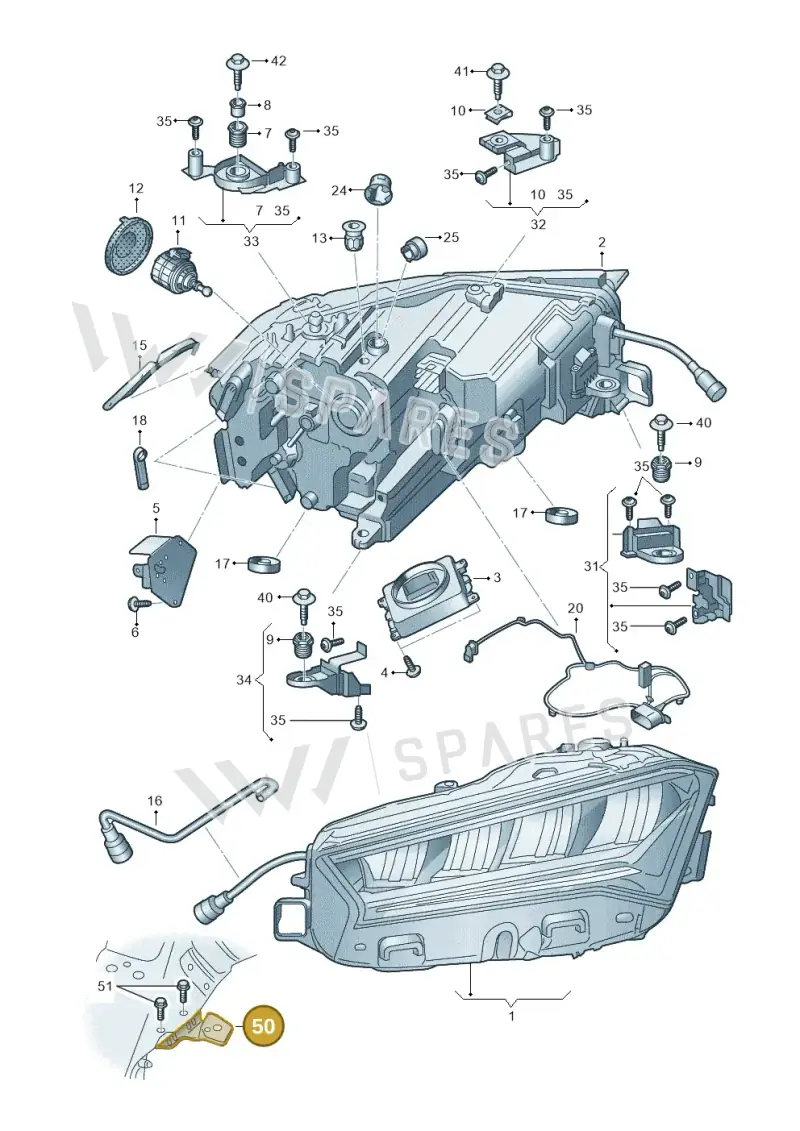3J0804594 — Skoda Superb Combi (2023-) diagram 3p0941000, position 50