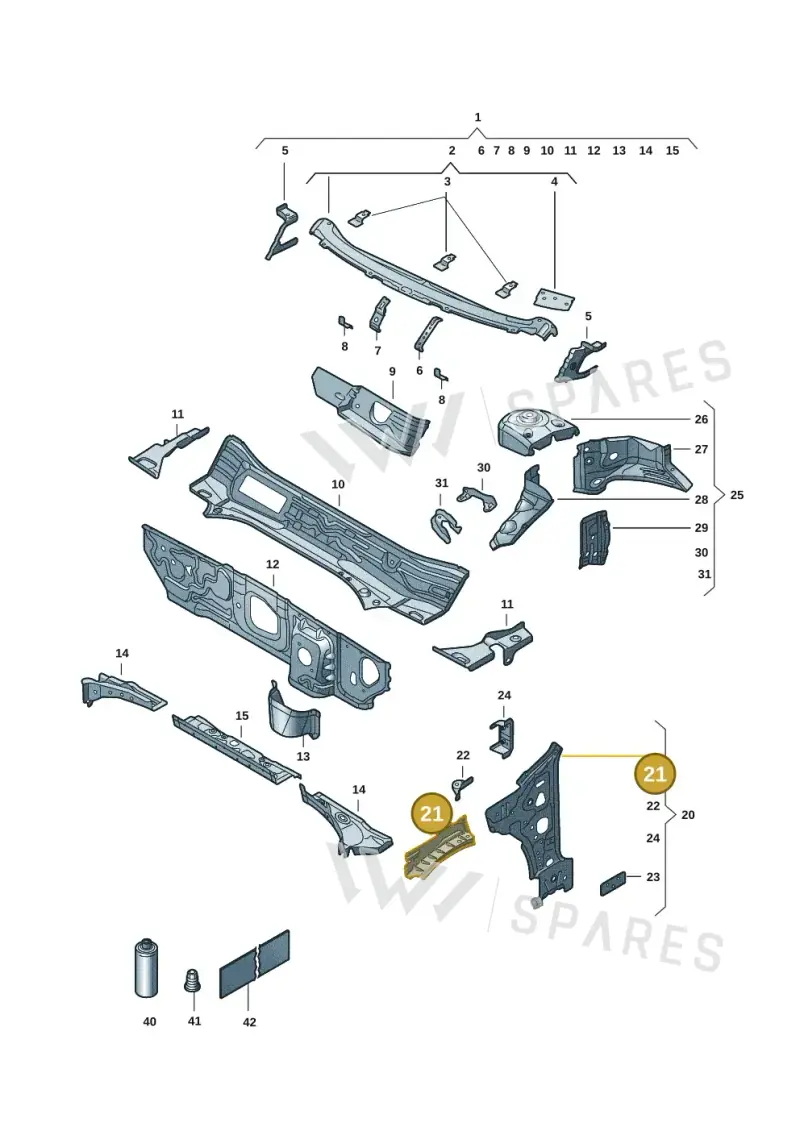3J0809147 — Skoda Superb Combi (2023-) diagram 3p0805050, position 21