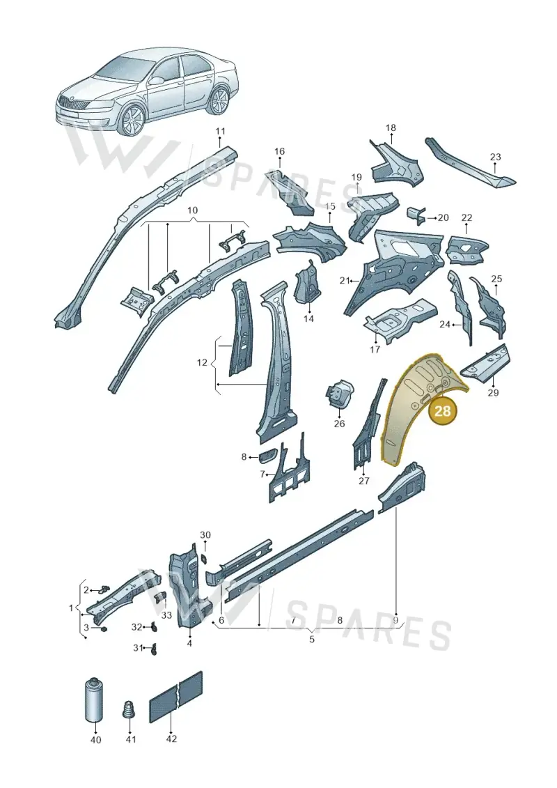 3J0809410 — Skoda Superb Combi (2023-) diagram 3p0809000, position 28