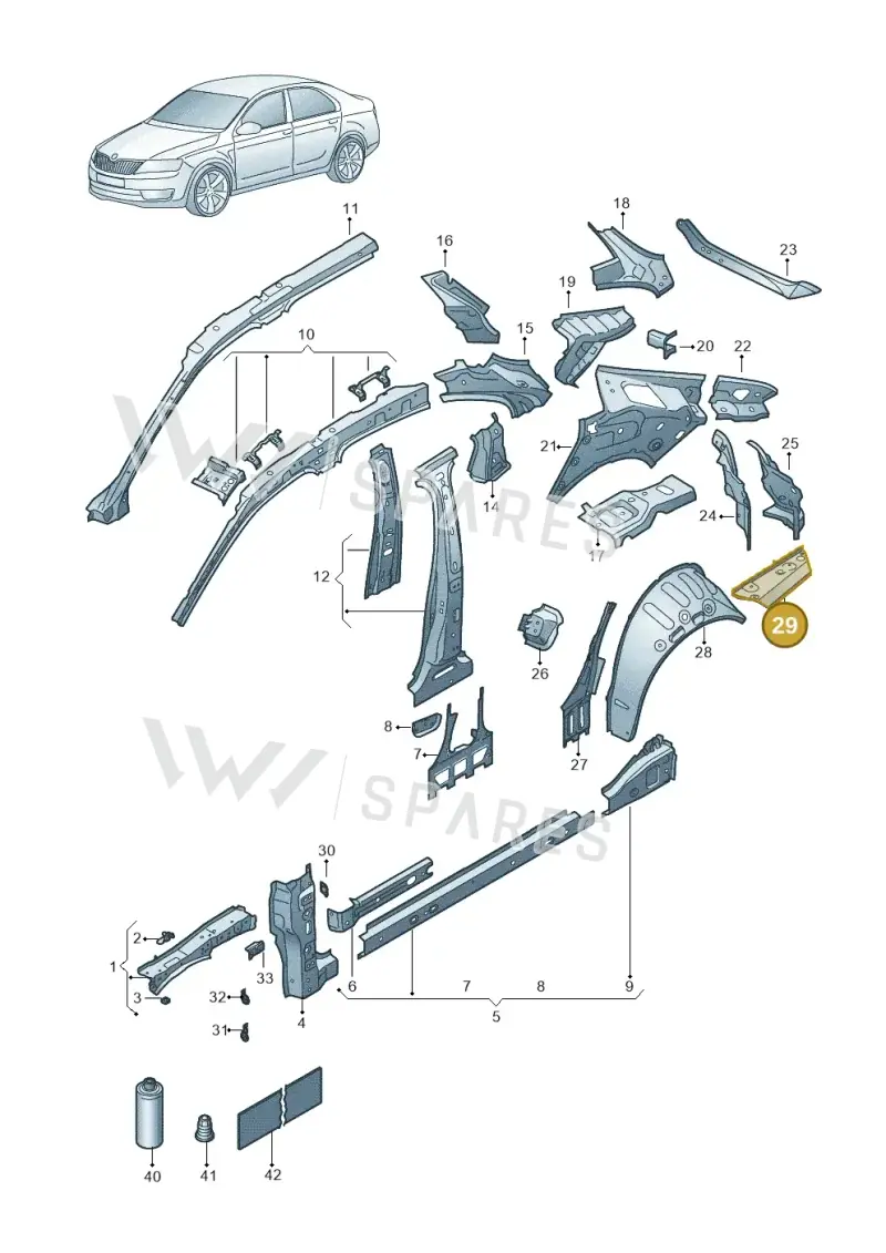 3J0809413A — Skoda Superb Combi (2023-) diagram 3p0809000, position 29