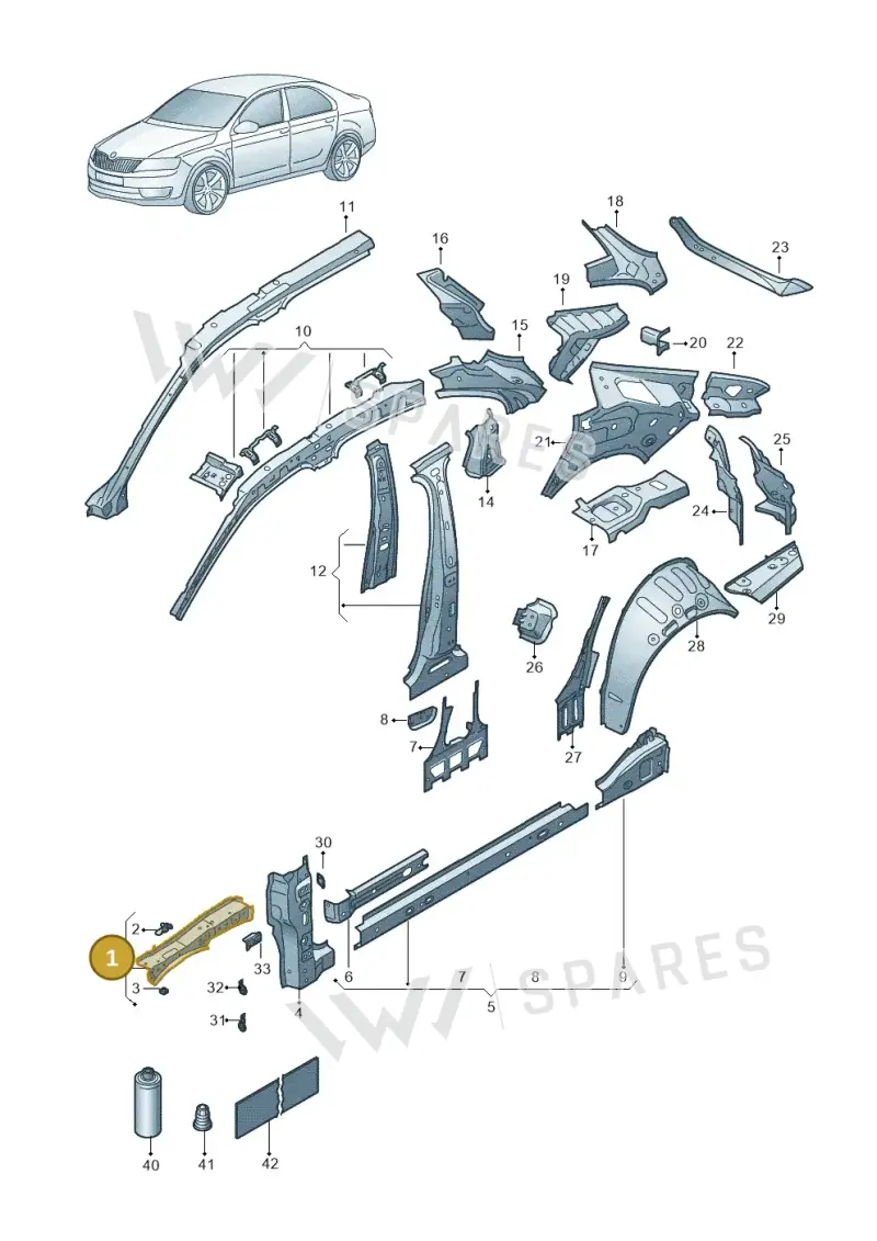 3J0810135 — Skoda Superb Combi (2023-) diagram 3p0809000, position 1