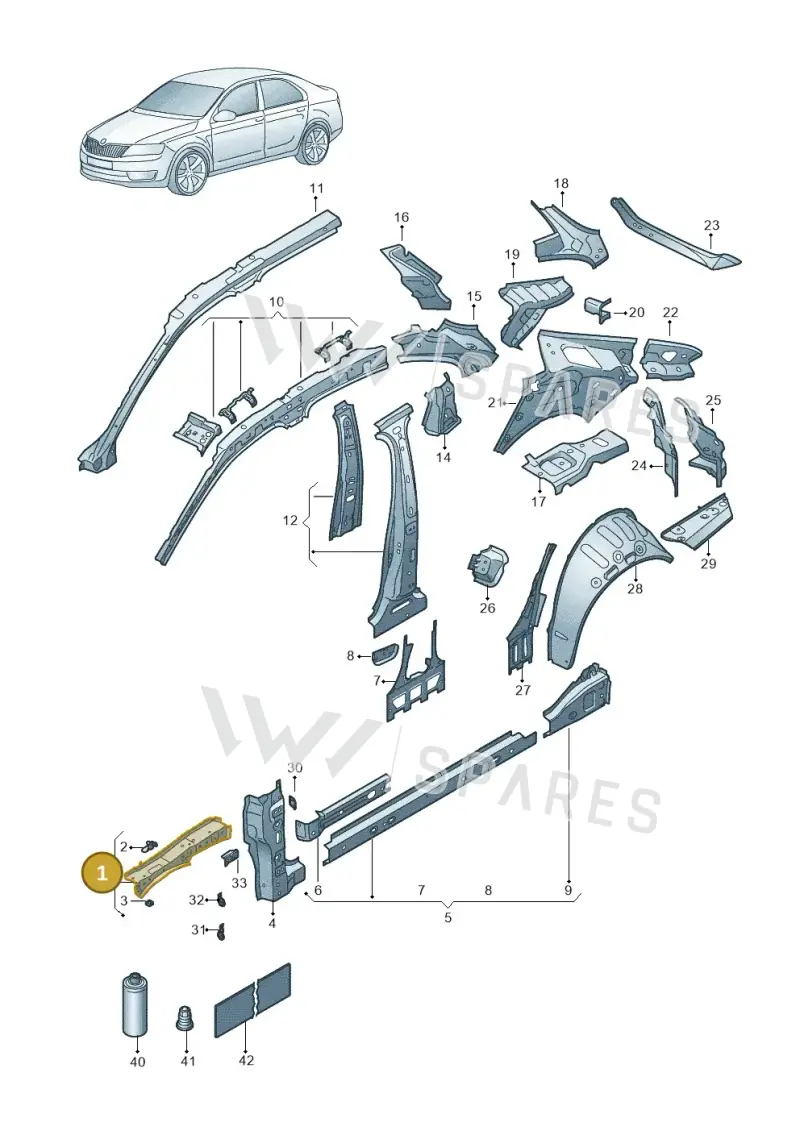 3J0810136 — Skoda Superb Combi (2023-) diagram 3p0809000, position 1