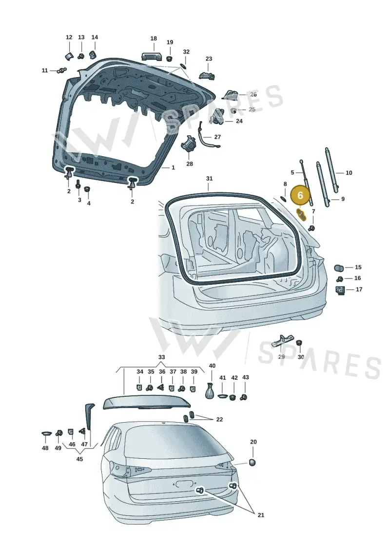 3J0827427A — Skoda Superb Combi (2023-) diagram 3p0827010, position 6