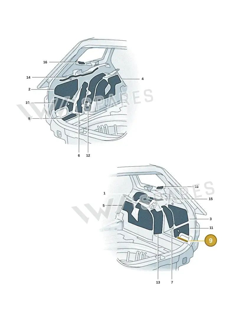 3J0863830 — Skoda Superb Combi (2023-) diagram 3p0863200, position 9