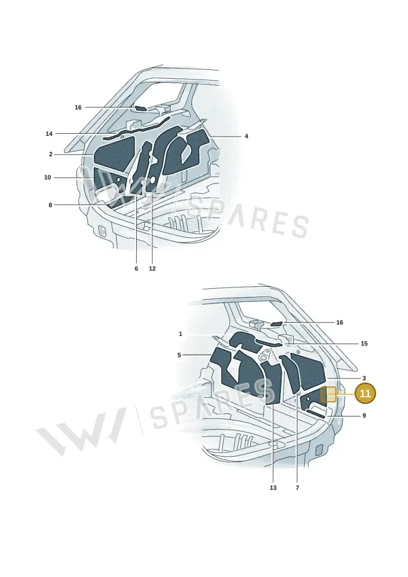 3J0863834A — Skoda Superb Combi (2023-) diagram 3p0863200, position 11