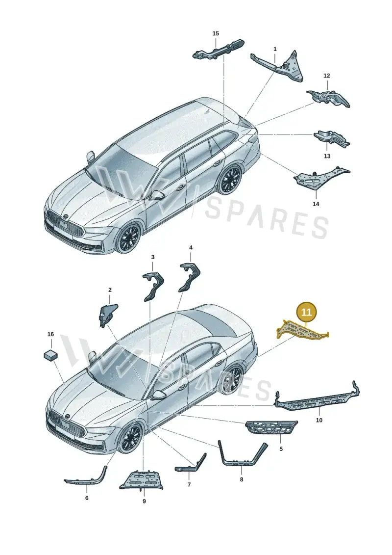 3J0864622 — Skoda Superb Combi (2023-) diagram 3p0864000, position 11