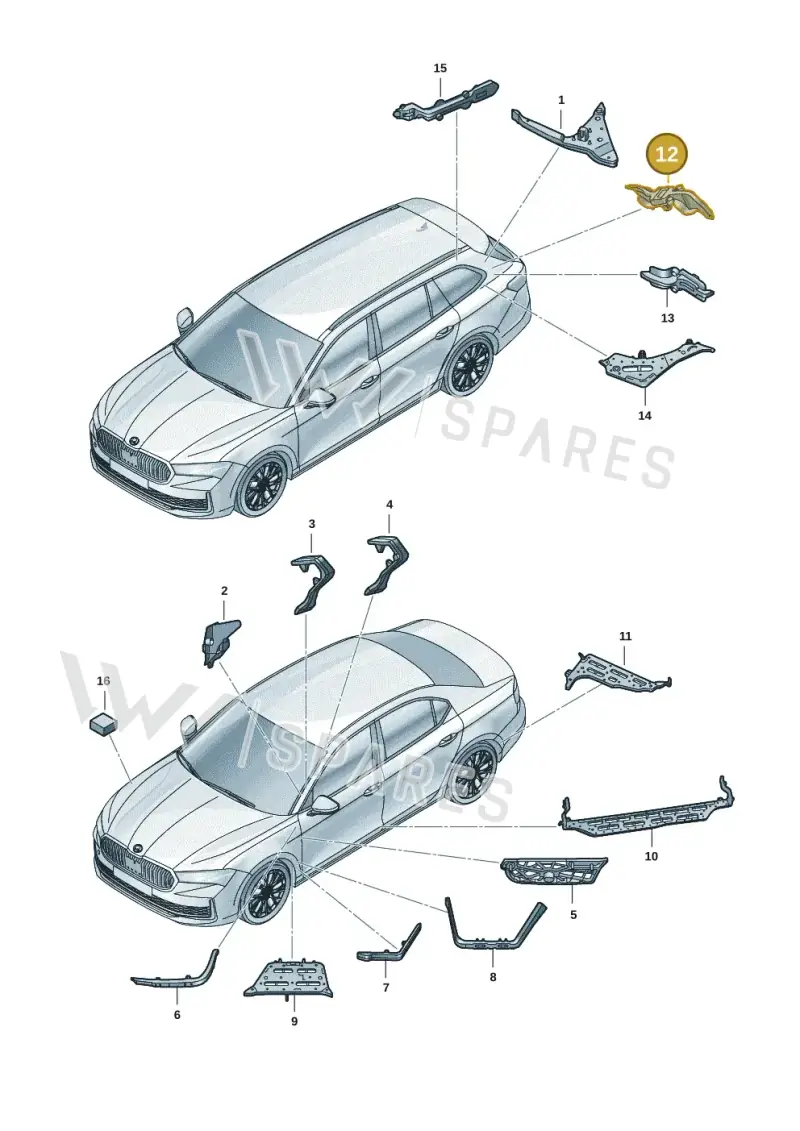 3J0864629 — Skoda Superb Combi (2023-) diagram 3p0864000, position 12