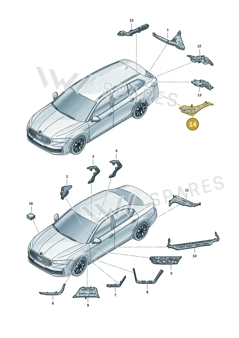 3J0864637 — Skoda Superb Combi (2023-) diagram 3p0864000, position 14
