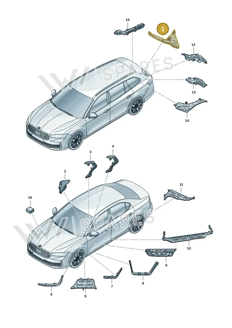 3J0864637A — Skoda Superb Combi (2023-) diagram 3p0864000, position 1
