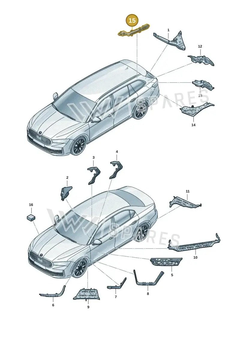 3J0864637B — Skoda Superb Combi (2023-) diagram 3p0864000, position 15