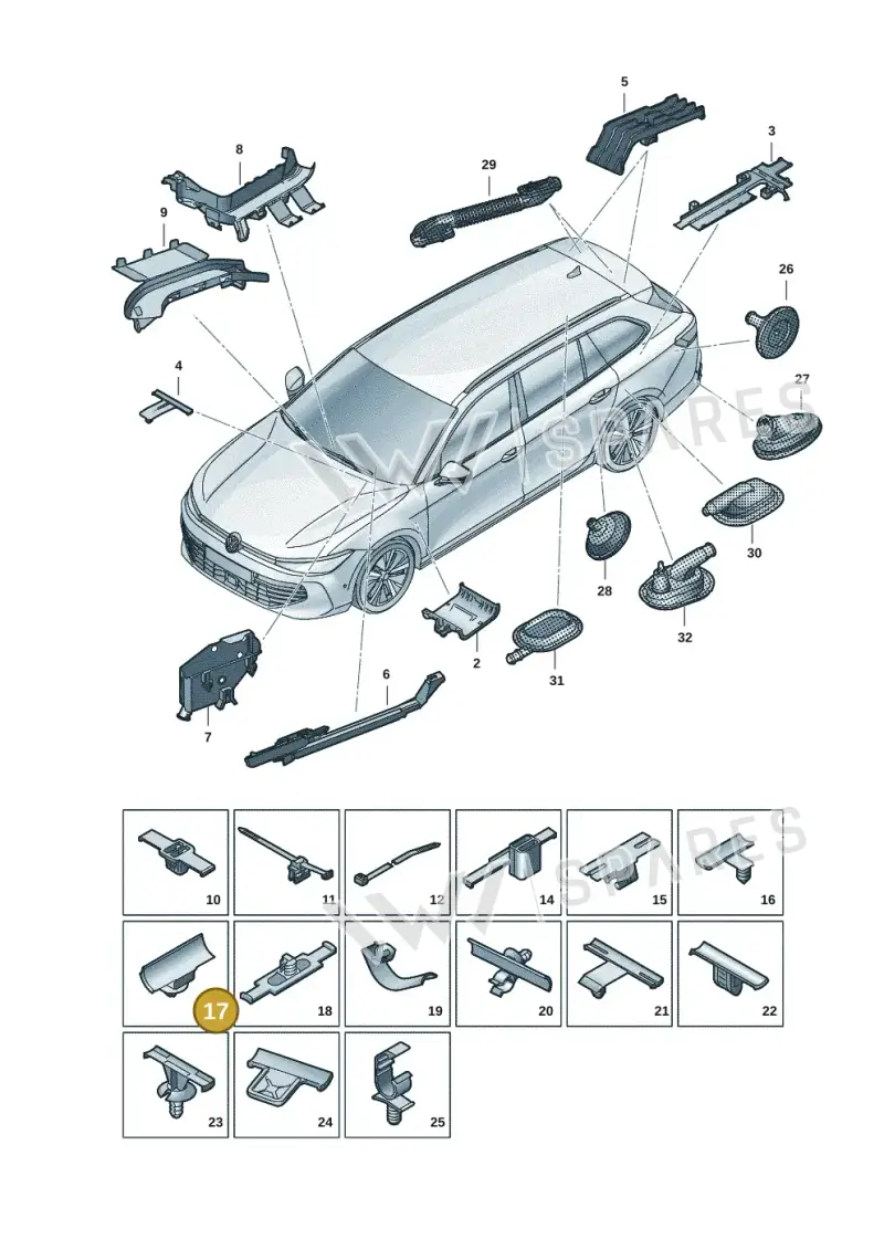 3J0971789 — Skoda Superb Combi (2023-) diagram 3j0972001, position 17