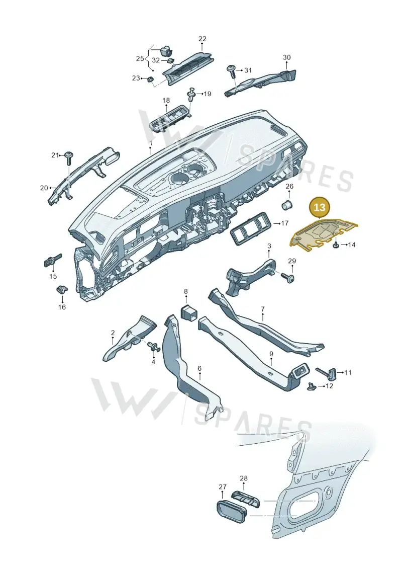 3J1819593 — Skoda Superb Combi (2023-) diagram 3p0819030, position 13