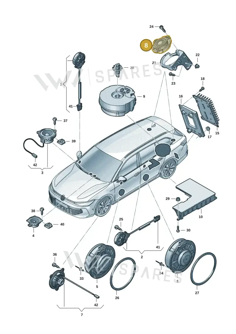 3P0035411 — Volkswagen Passat Estate (2023-2025) diagram 3j0035350, position 8