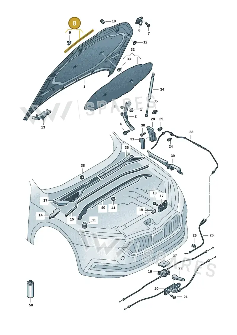 3P0823707 — Skoda Superb Combi (2023-) diagram 3p0823000, position 8