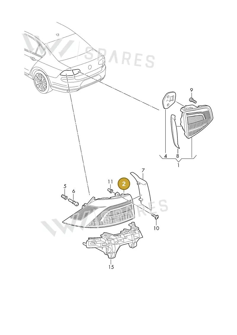 3P0945207 — Skoda Superb Combi (2023-) diagram 3p0945000, position 2