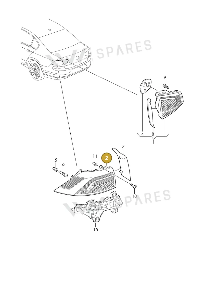 3P0945208 — Skoda Superb Combi (2023-) diagram 3p0945000, position 2