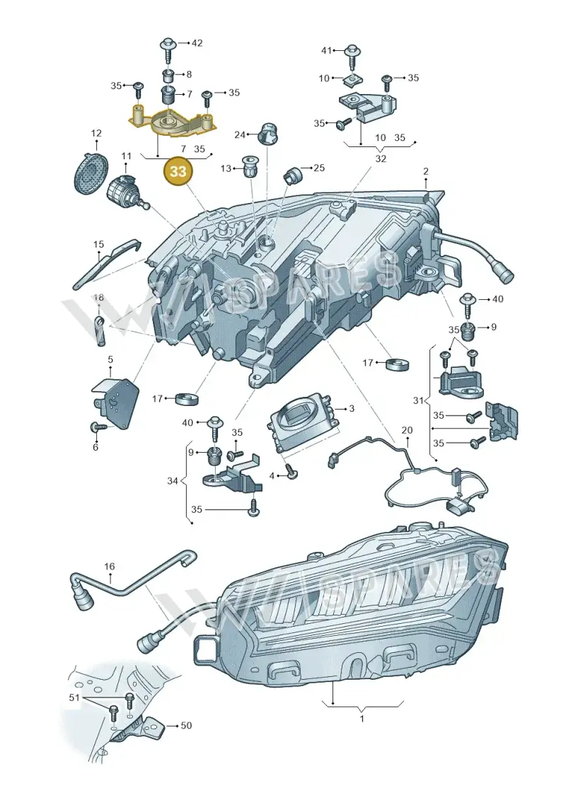 3P0998225B — Skoda Superb Combi (2023-) diagram 3p0941000, position 33