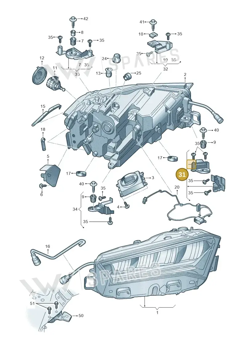 3P0998225 — Skoda Superb Combi (2023-) diagram 3p0941000, position 31