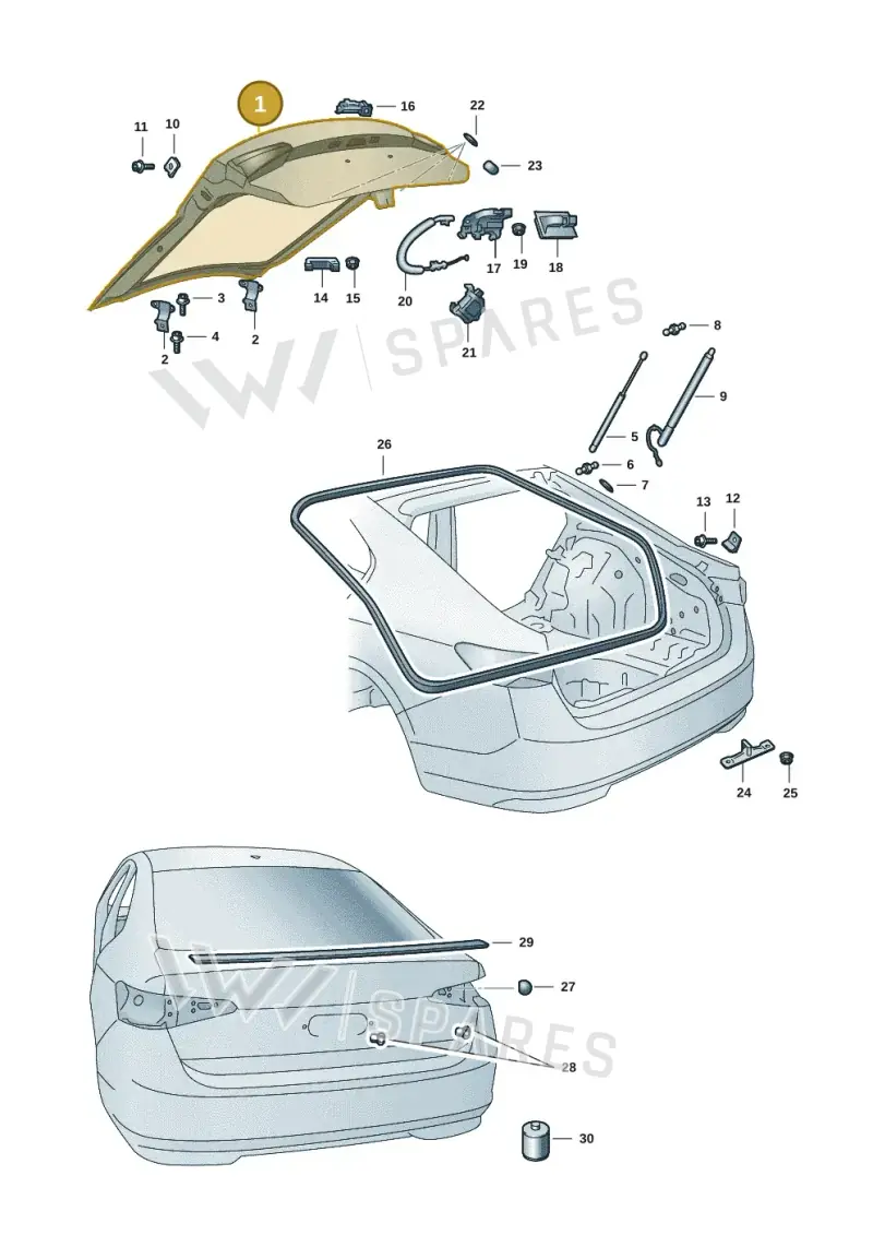 3P3827023 — Skoda Superb Combi (2023-2024) diagram 3p0827000, position 1