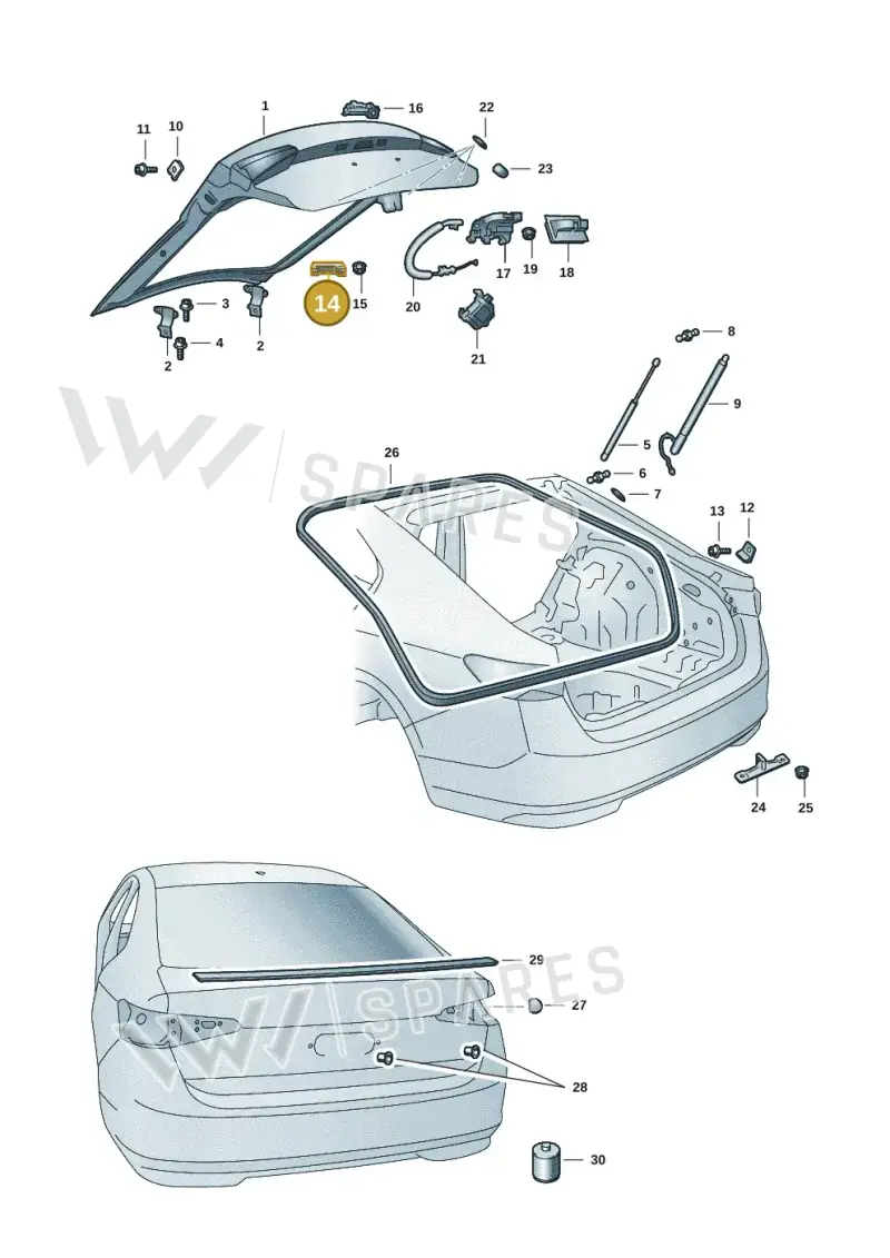 3P3827033 — Skoda Superb Combi (2023-) diagram 3p0827000, position 14