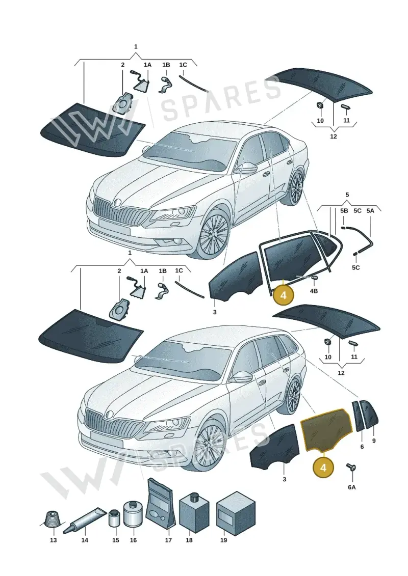 3P3845025A — Skoda Superb Combi (2023-2024) diagram 3p0845000, position 4