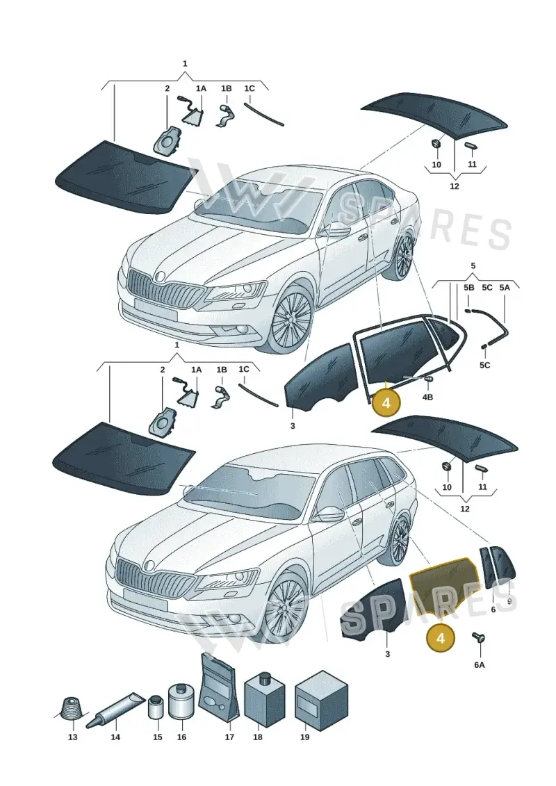 3P3845026A — Skoda Superb Combi (2023-2024) diagram 3p0845000, position 4