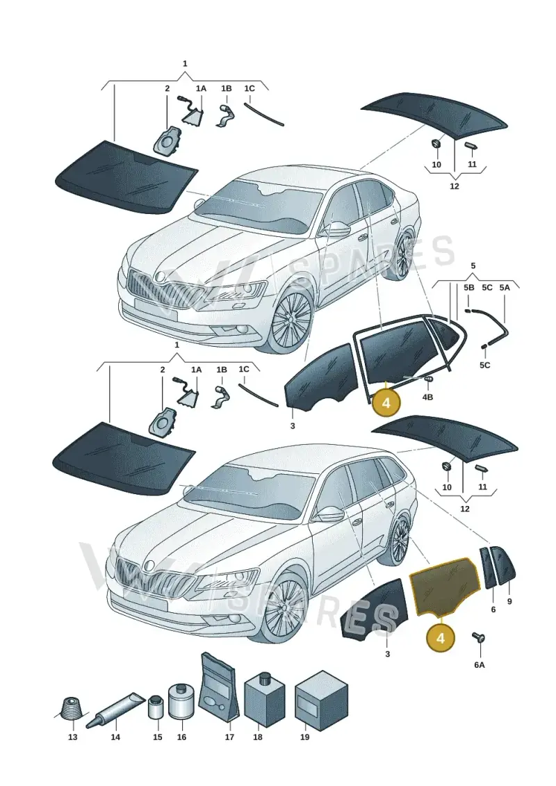 3P3845026C — Skoda Superb Combi (2023-2024) diagram 3p0845000, position 4