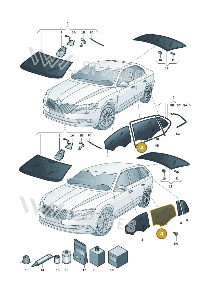 3P3845026 — Skoda Superb Combi (2023-2024) diagram 3p0845000, position 4