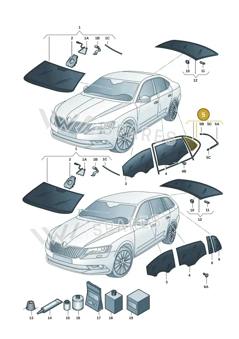 3P3845209N2MG — Skoda Superb Combi (2023-2024) diagram 3p0845000, position 5