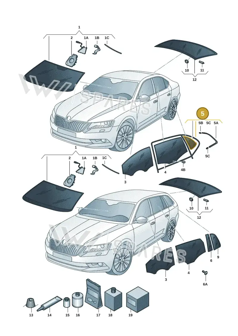 3P3845210H5AP — Skoda Superb Combi (2023-2024) diagram 3p0845000, position 5