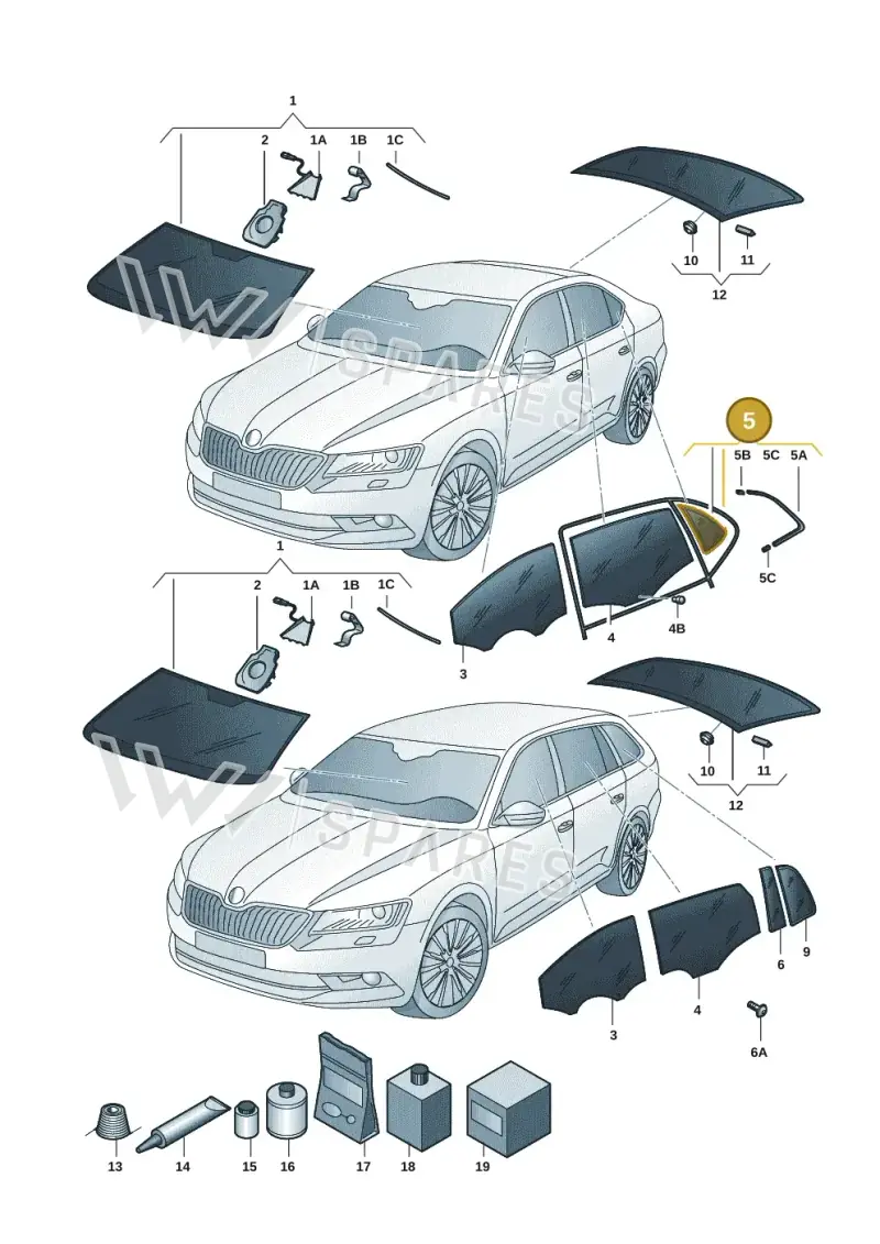3P3845210J5AP — Skoda Superb Combi (2023-2024) diagram 3p0845000, position 5