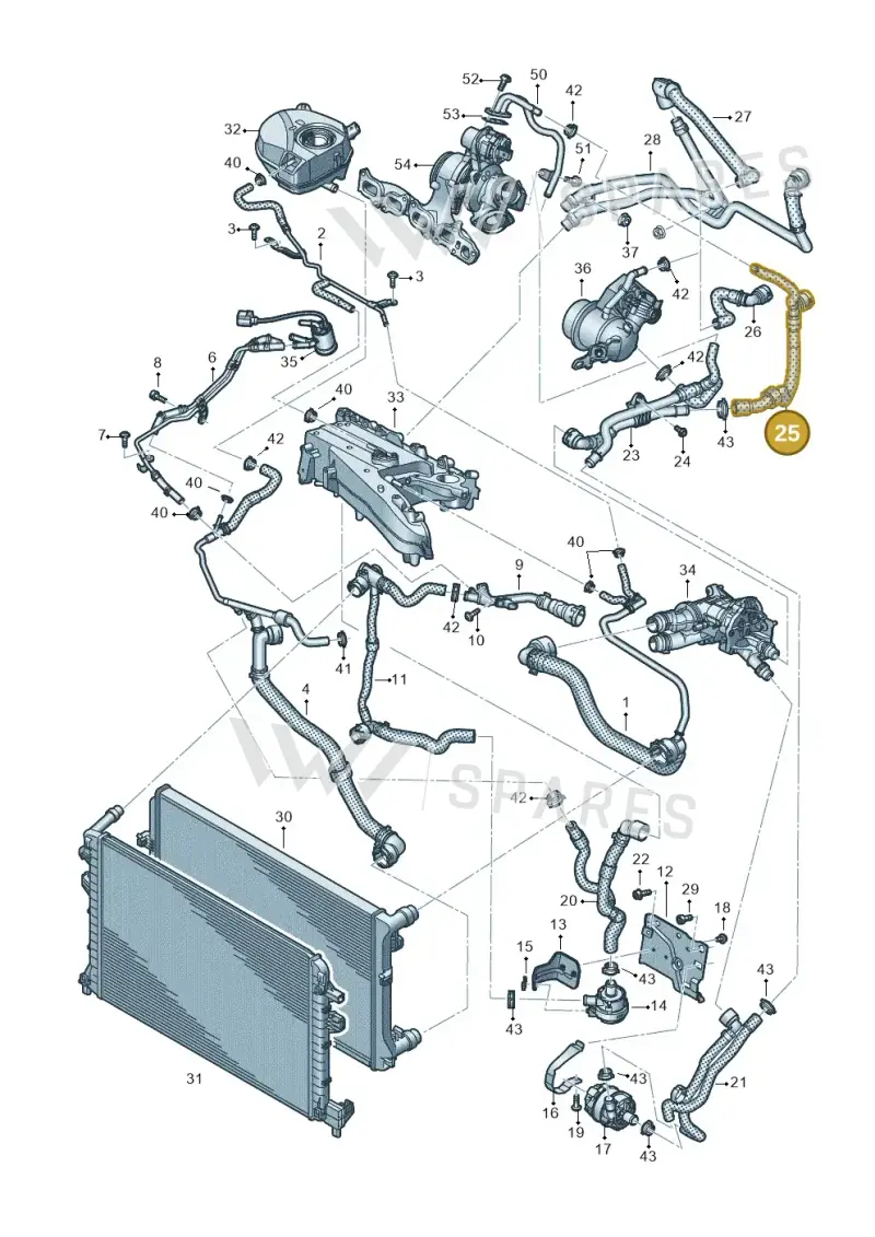 3Q0122073AA — Skoda Octavia (2019-2024) diagram 585121709, position 25