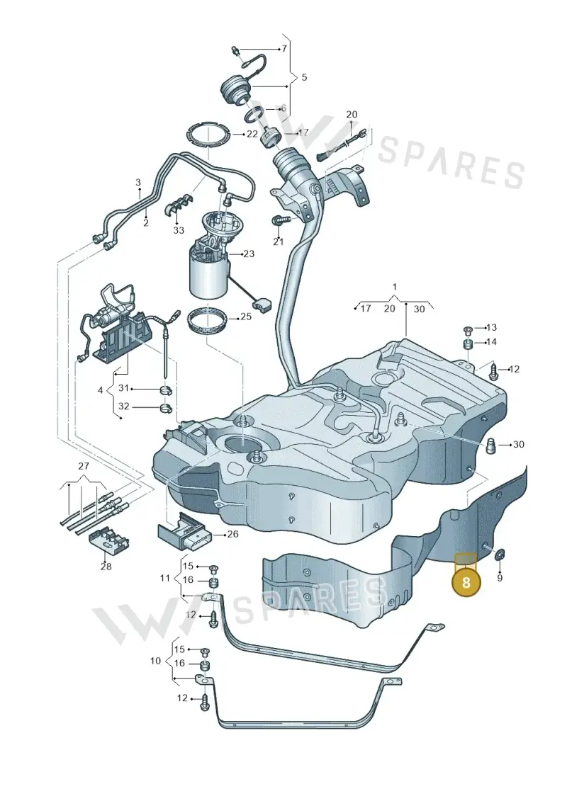 3Q0201308 — Skoda Superb Combi (2023-) diagram 793201600, position 8