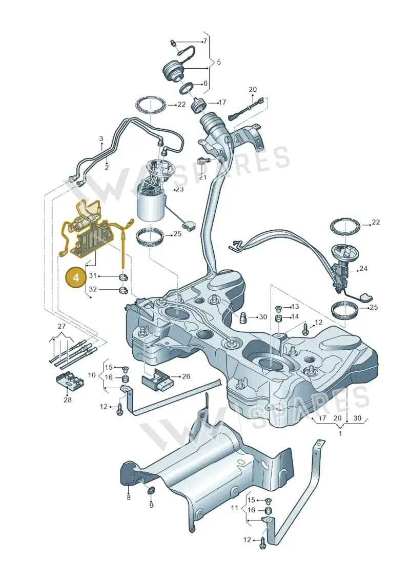 3Q0201607A — Skoda Superb Combi (2023-) diagram 793201650, position 4