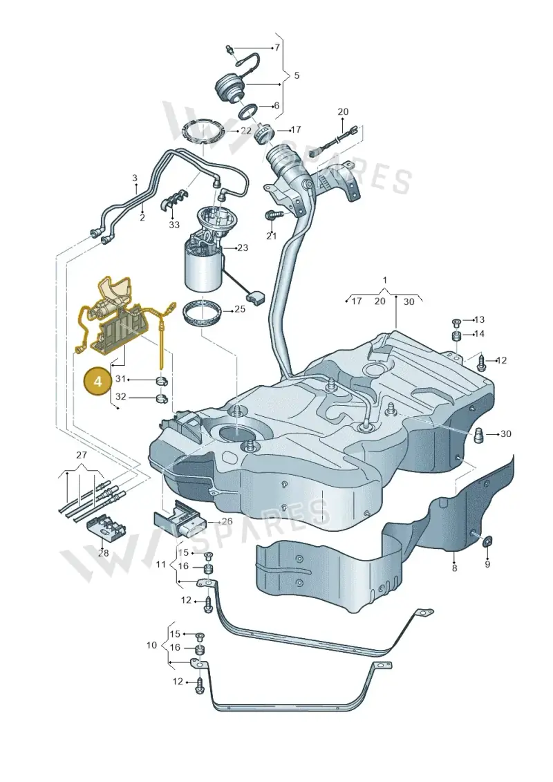 3Q0201607A — Skoda Superb Combi (2023-) diagram 793201600, position 4