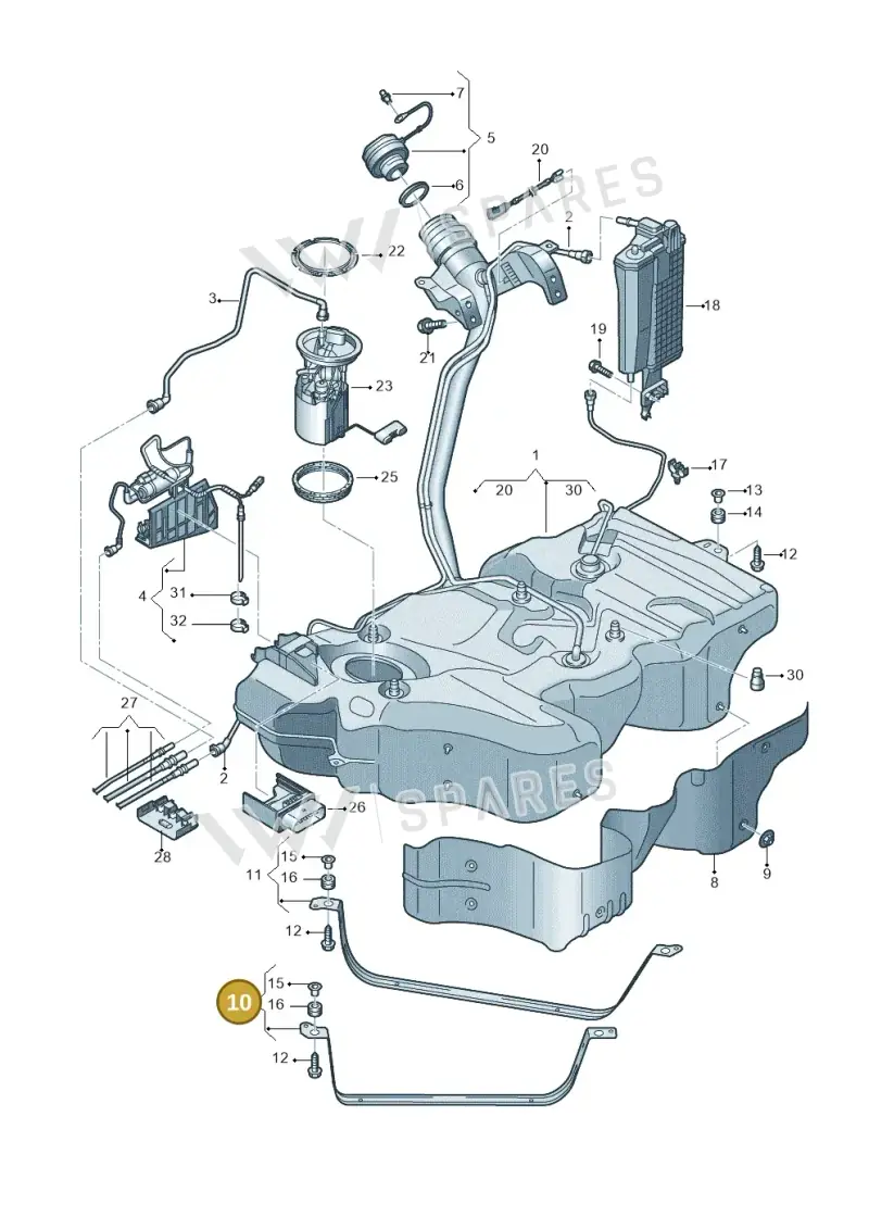 3Q0201653 — Skoda Superb Combi (2023-) diagram 828201044, position 10
