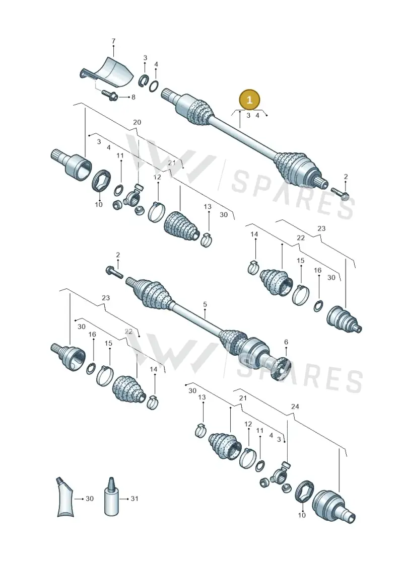 3Q0407761TX — Skoda Kodiaq (2018-2022) diagram 634407620, position 1