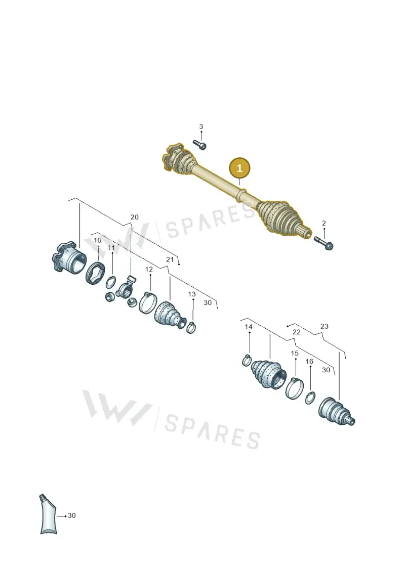 3Q0407762JX — Skoda Superb Combi (2015-2024) diagram 793407550, position 1