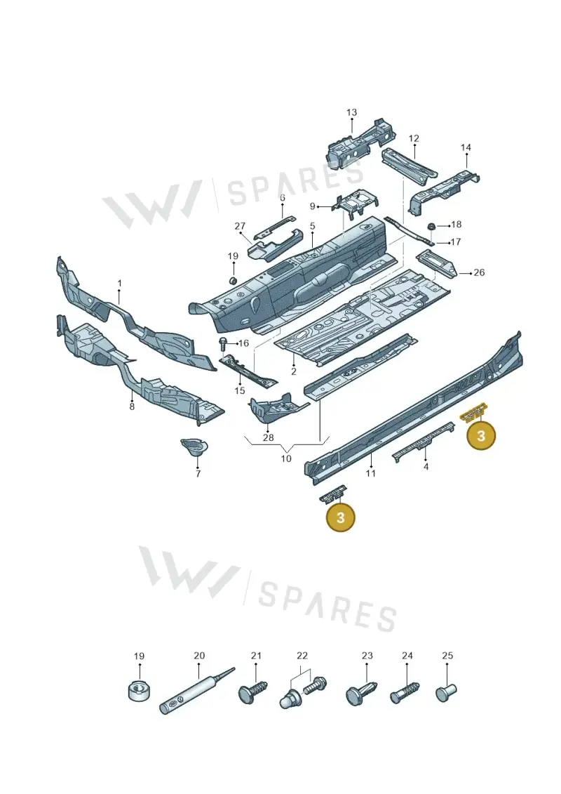 3Q0802307 — Skoda Superb Combi (2015-2024) diagram 793803050, position 3