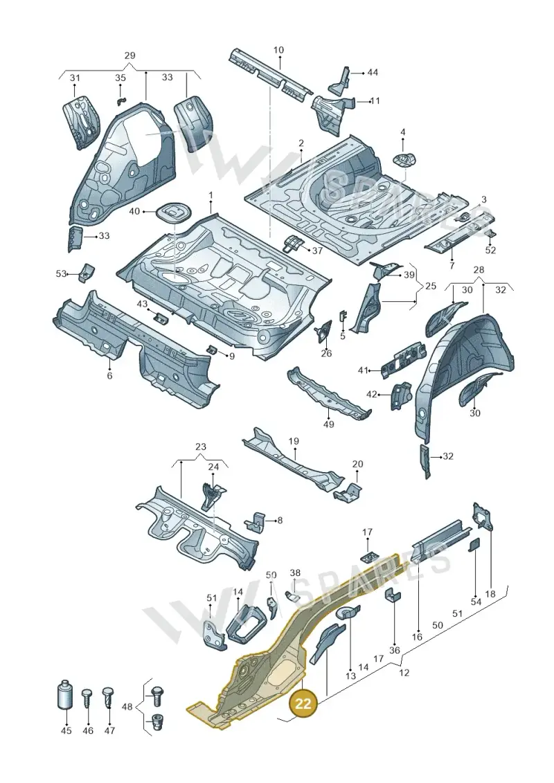 3Q0803505E — Skoda Superb Combi (2015-2024) diagram 793803200, position 22