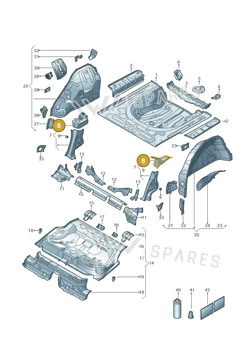 3Q0803876 — Skoda Superb Combi (2023-) diagram 3p0803300, position 8