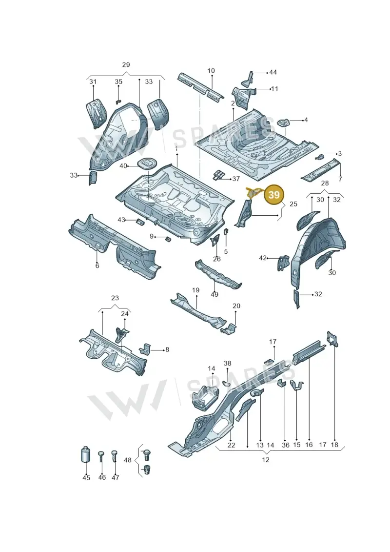 3Q0803876 — Skoda Superb NF (2015-2023) diagram 881803200, position 39