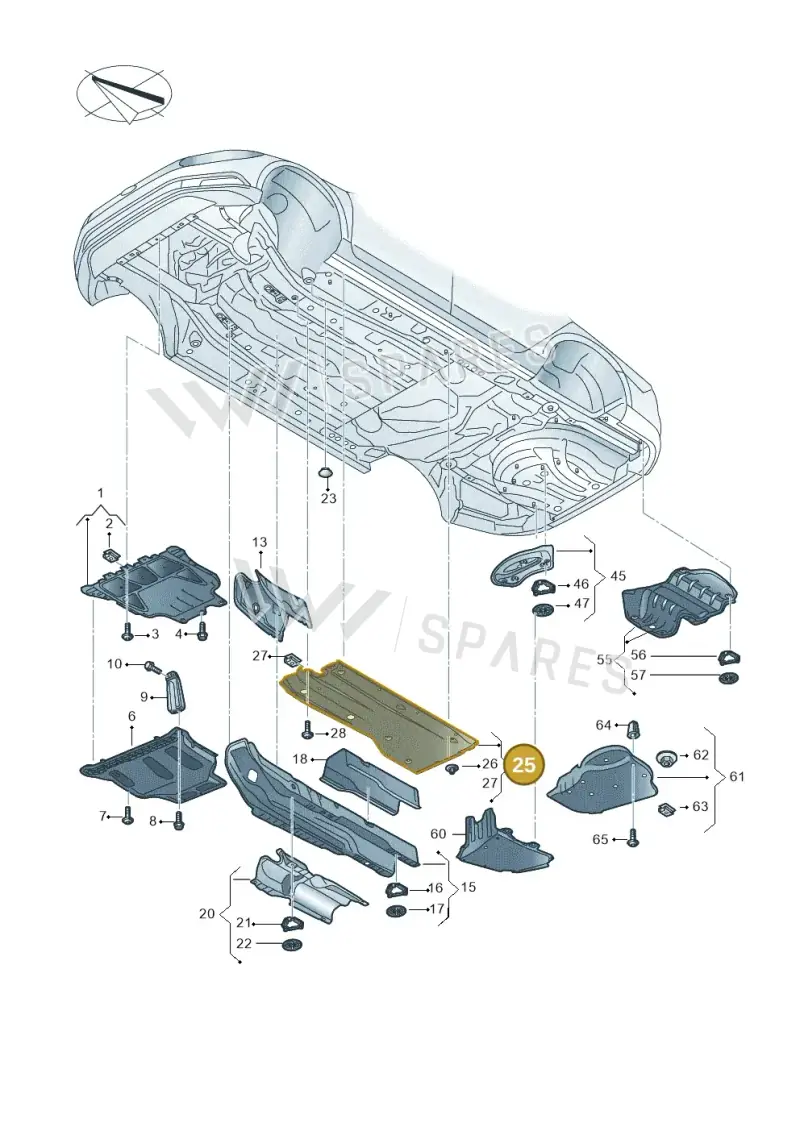 3Q0825505E — Skoda Superb Combi (2015-2024) diagram 851825010, position 25