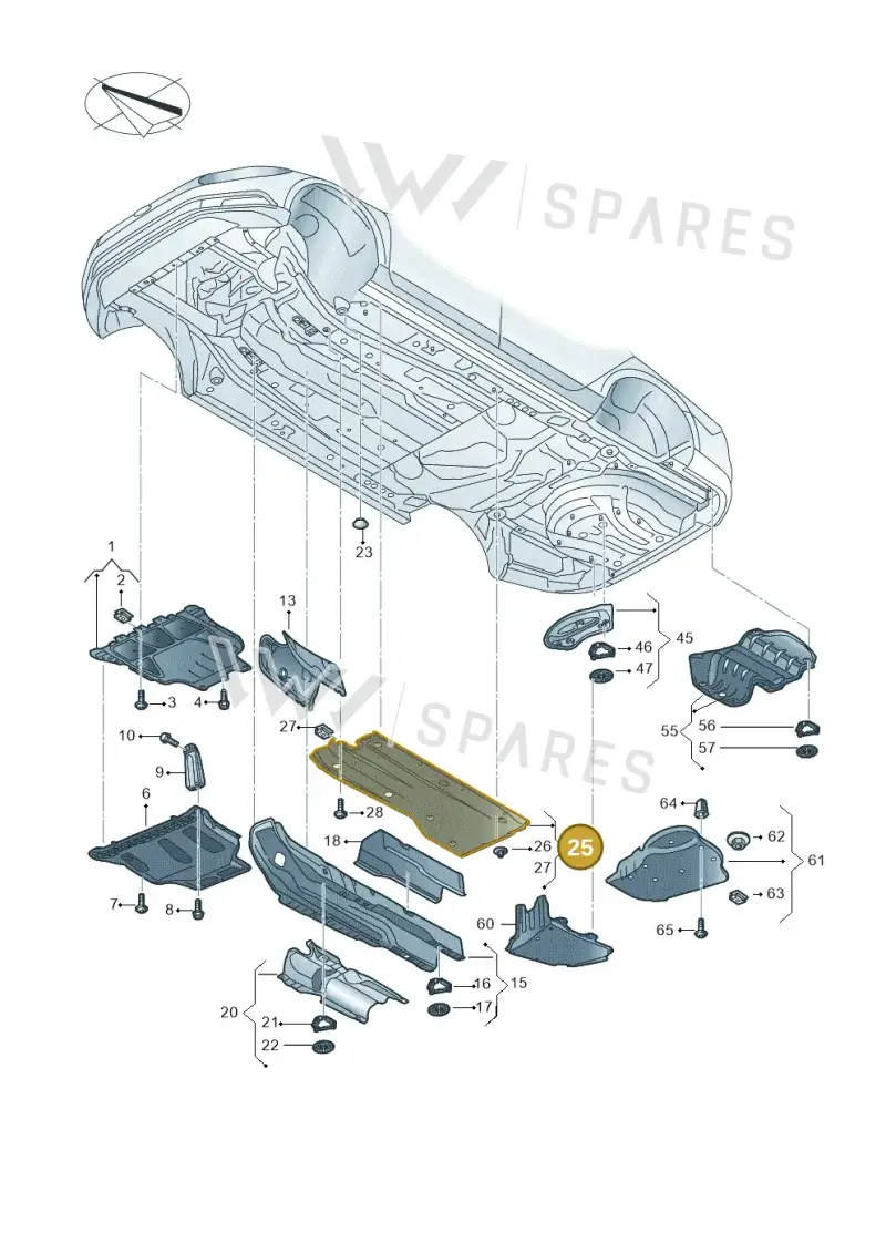 3Q0825506B — Skoda Superb Combi (2015-2024) diagram 851825010, position 25
