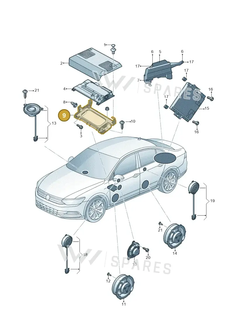 3Q0907390 — Skoda Superb Combi (2015-2024) diagram 851000030, position 9