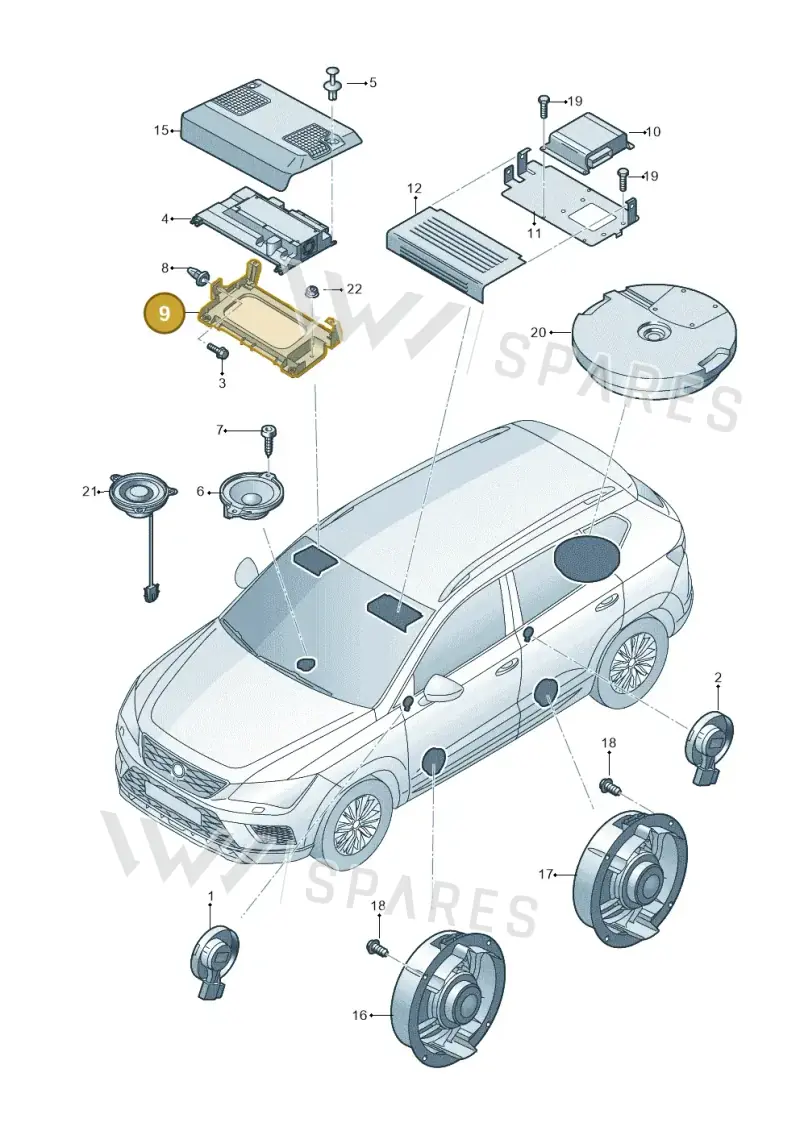 3Q0907390 — Skoda Kodiaq (2018-2022) diagram 804000160, position 9